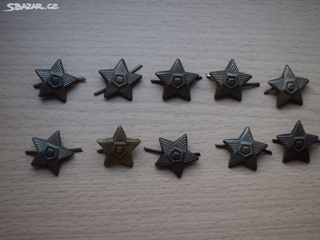 Odznak - vojenské pěticípé hvězdy - 10 ks - bronz