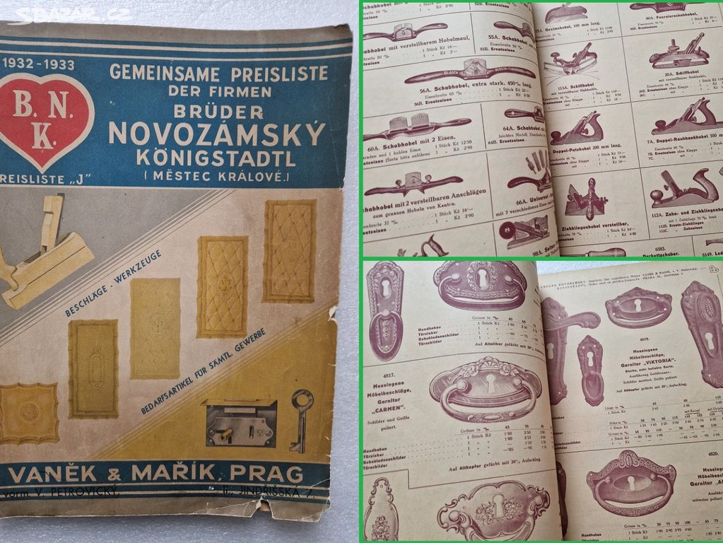 Starý reklamní katalog ceník Novozámský 1932