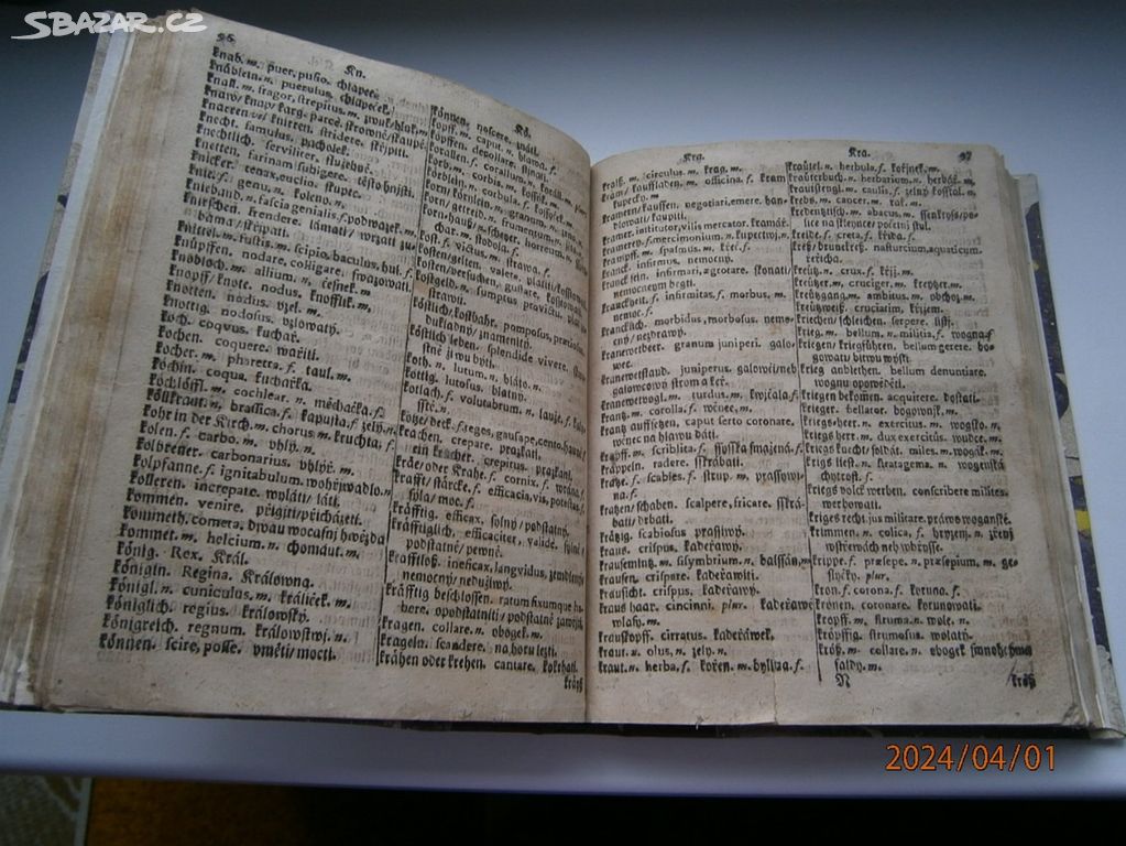 Slovník z r. 1700