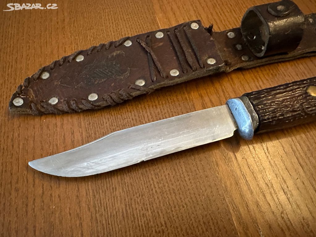 RETRO lovecký nůž VENADO s koženým pouzdrem