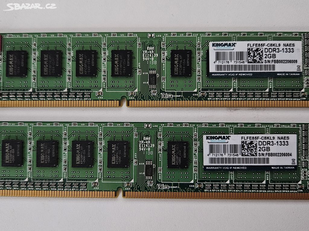 4GB paměť RAM Kingmax DDR3 1333MHz (2x2GB)
