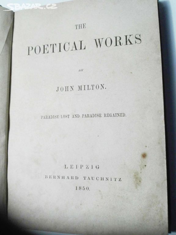 Starožitná kniha - John Milton - 19. stol. - angl.