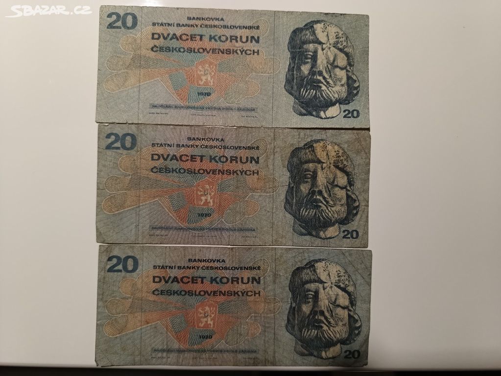 Bankovka 20 Kčs 1970