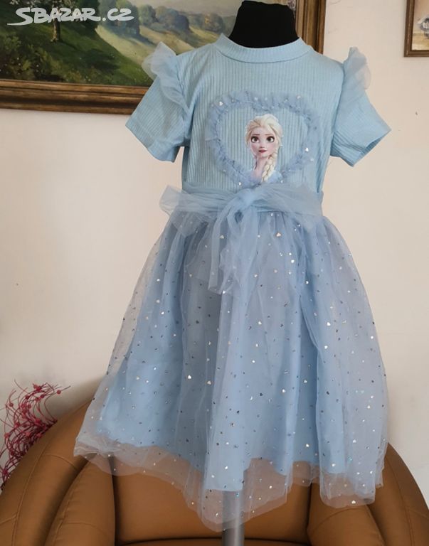 Dívčí šaty z pohádky Frozen vel.120-130