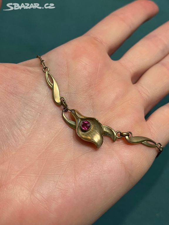 Starožitný značený secesní náhrdelník double kala