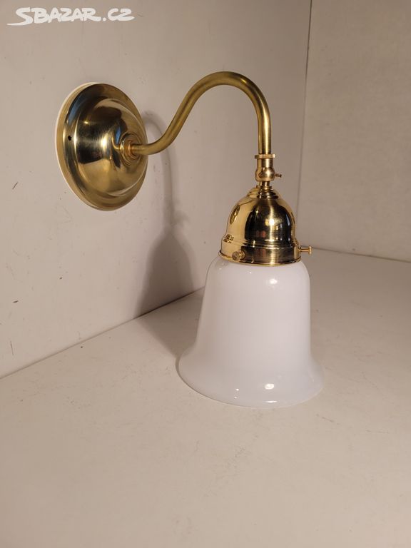 mosazná lampa, lampička stínidlo zvoneček, až 2 ks