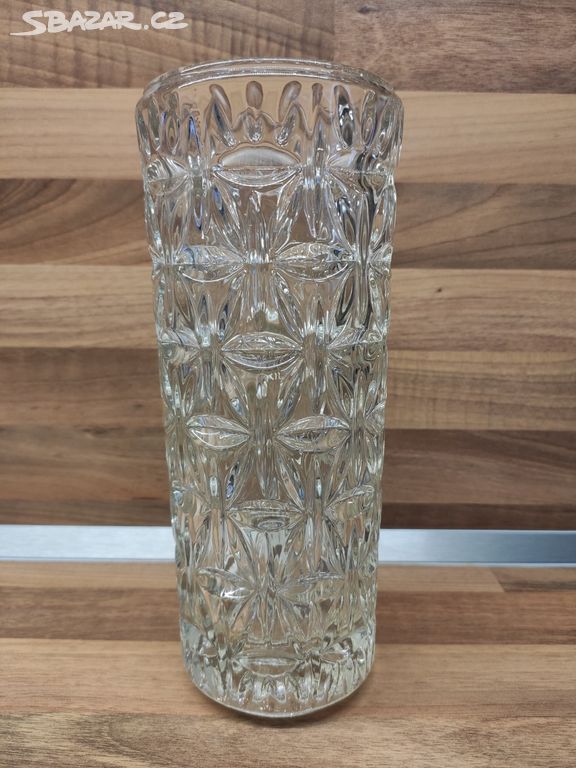 Retro skleněná váza z litého skla - 60-70. léta