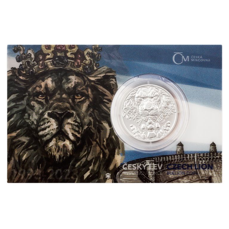 Stříbrná uncová mince Český lev 2023 číslovaný