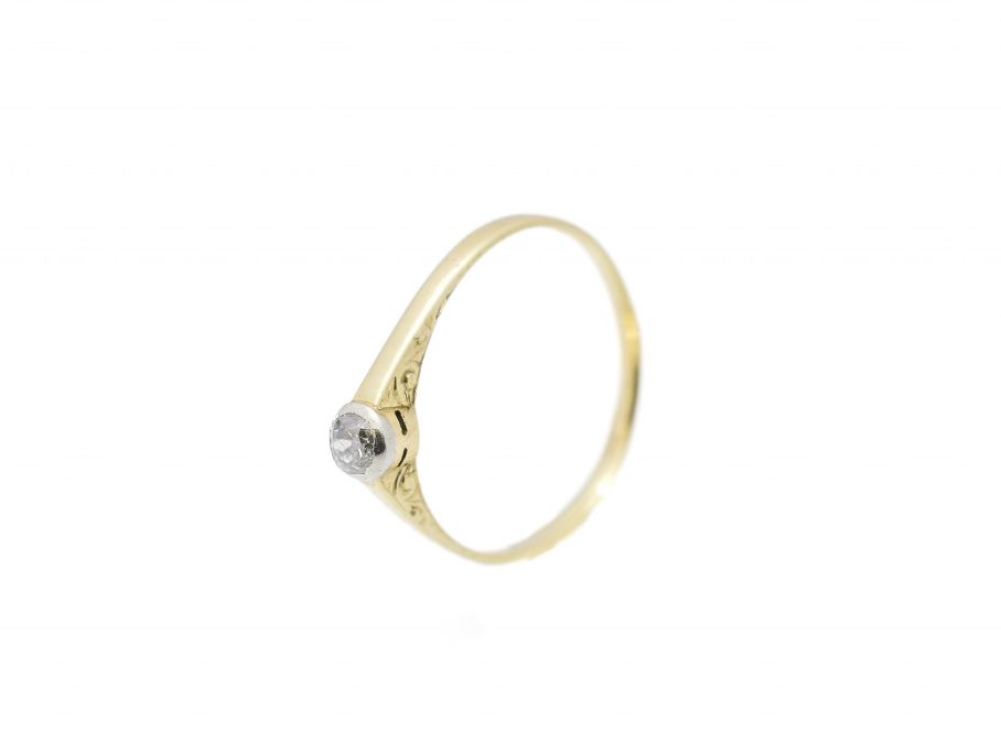 Zlatý prsten s diamantem, vel. 57 (17610)