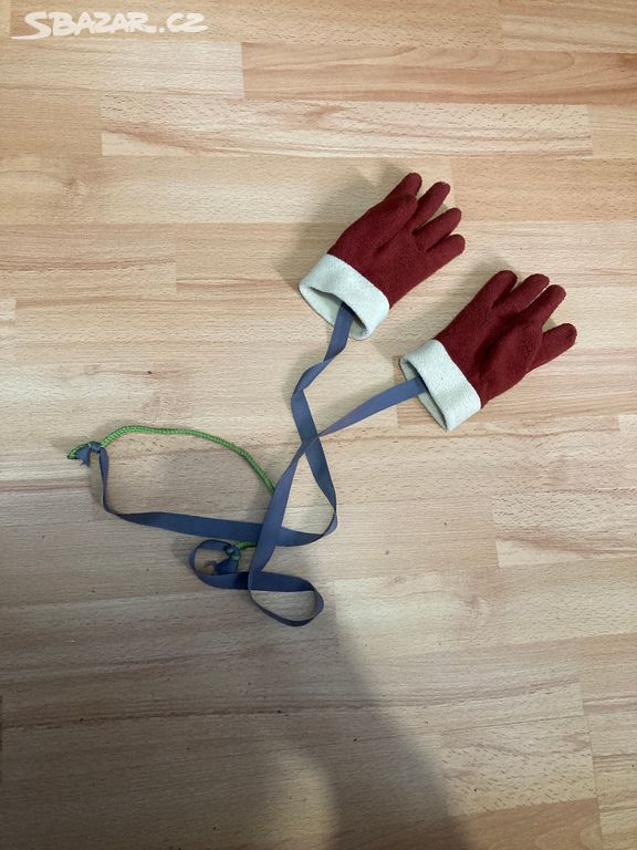 flisove rukavice, vel. cca na 4 - 6 let