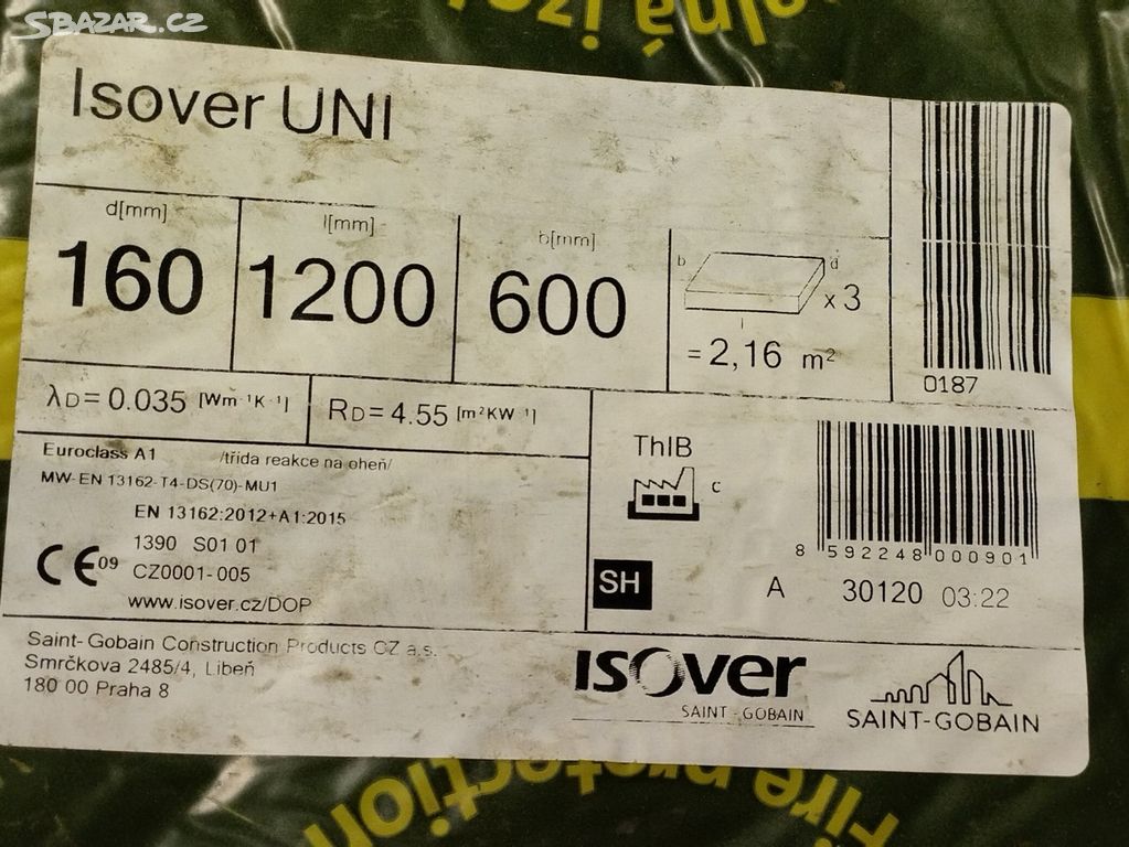 Isover Uni 160 mm 4 balíky symbolická cena