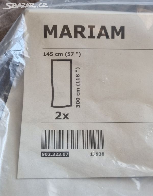 Ikea závěs zelený Mariam,1/2