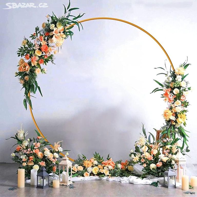 Svatební oblouk na květinovou dekoraci 200 cm gld
