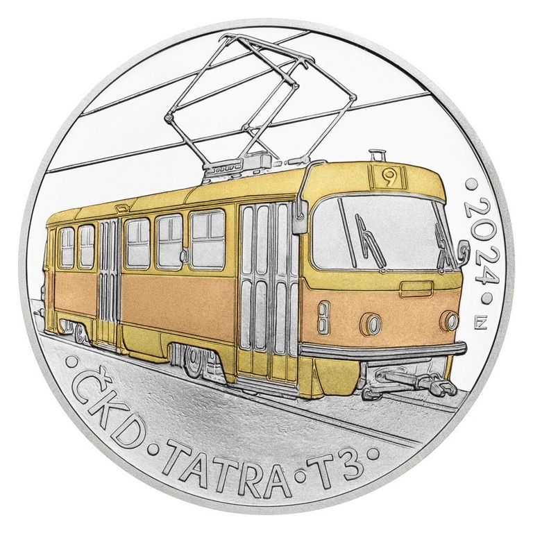 Stříbrná mince 500 Kč 2024 Tramvaj - Proof !