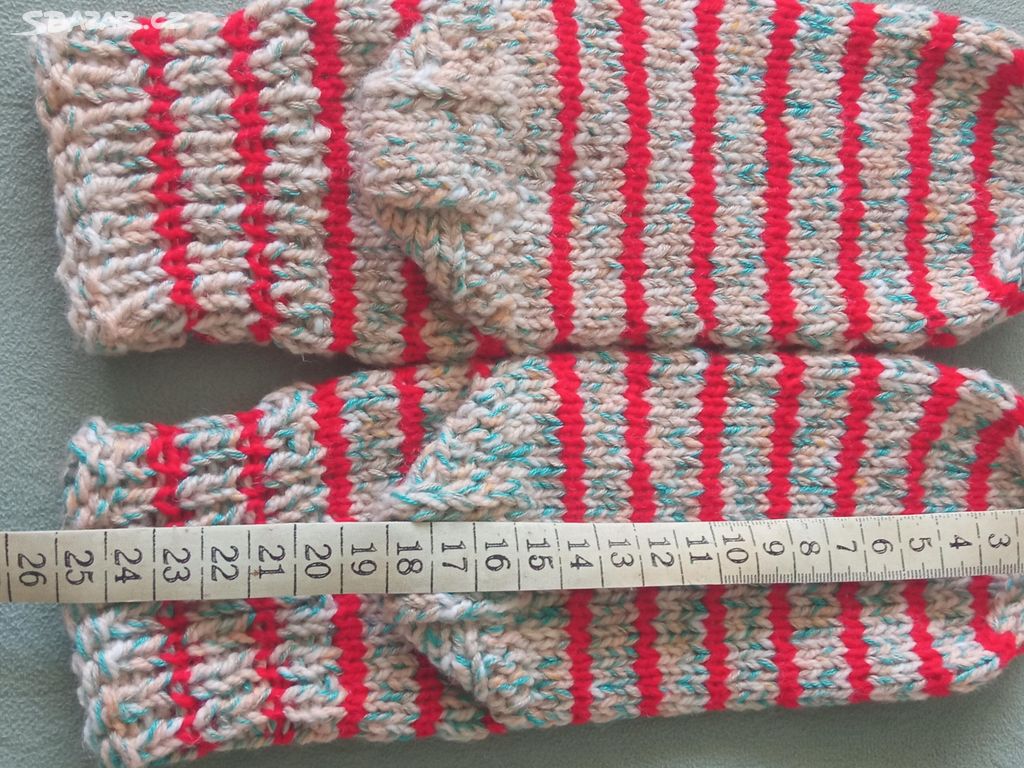 Ručně pletené ponožky délka chodidla 18 cm