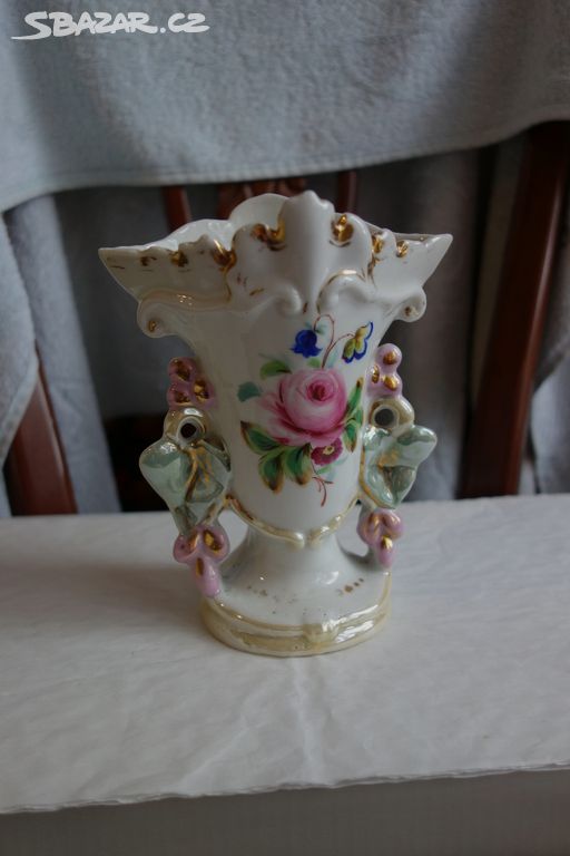 Hodně stará porcelánová váza s ruční malbou r.1860