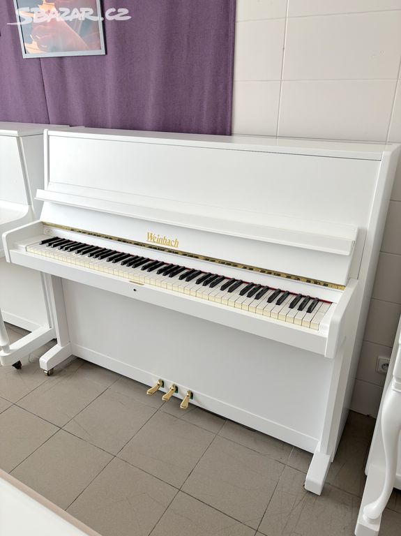 Klavír - bílé české piano Weinbach 006PB