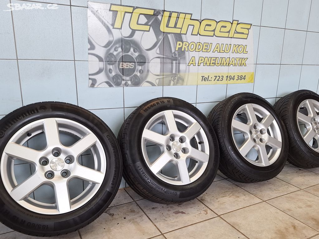 Alu kola R15 5x100 Aluett + letní pneu 185/60/15