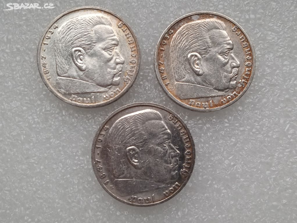 5 Reichsmark 1938 E (Říšská 5 marka)