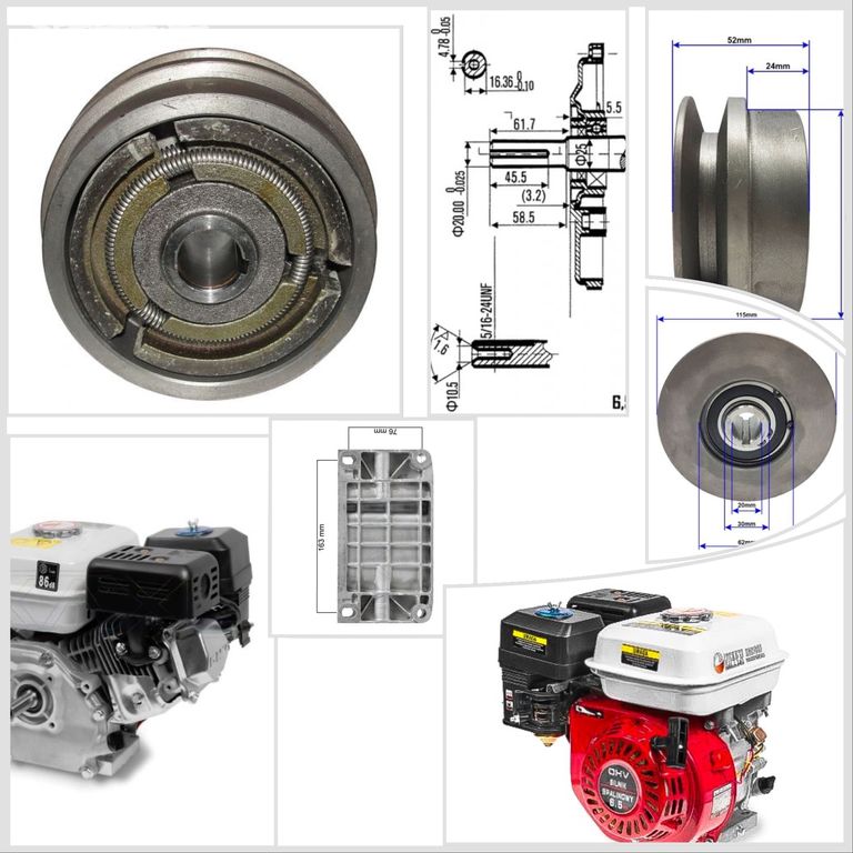 Nový Motor 6,5HP/20mm + odstředivá spojka + záruka