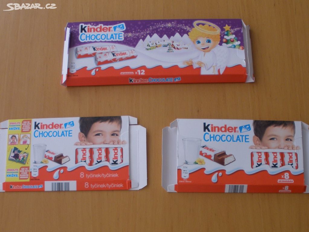 Papírové obaly od čokolád Kinder