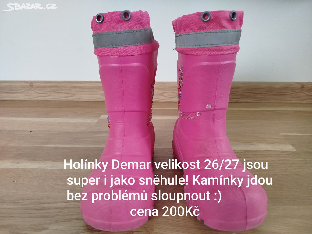 Růžové dětské holínky Demar 27/28