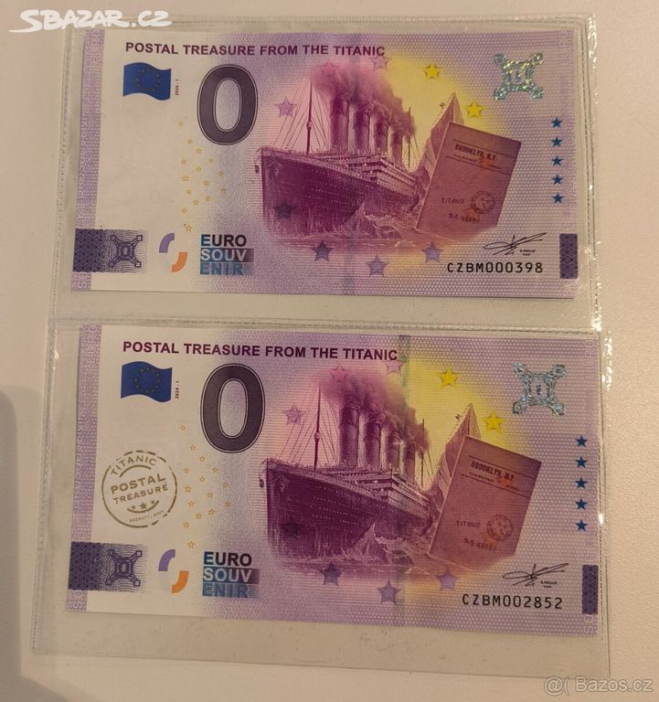 0 EURO SOUVENIR - POSTAL TREASURE FROM THE TITANIC