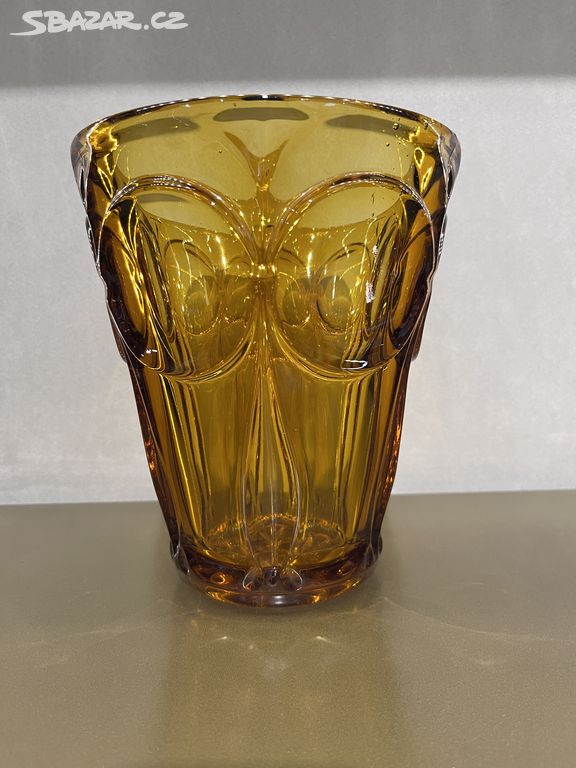 Váza - Art Deco - ambrové barvy - unikátní kousek