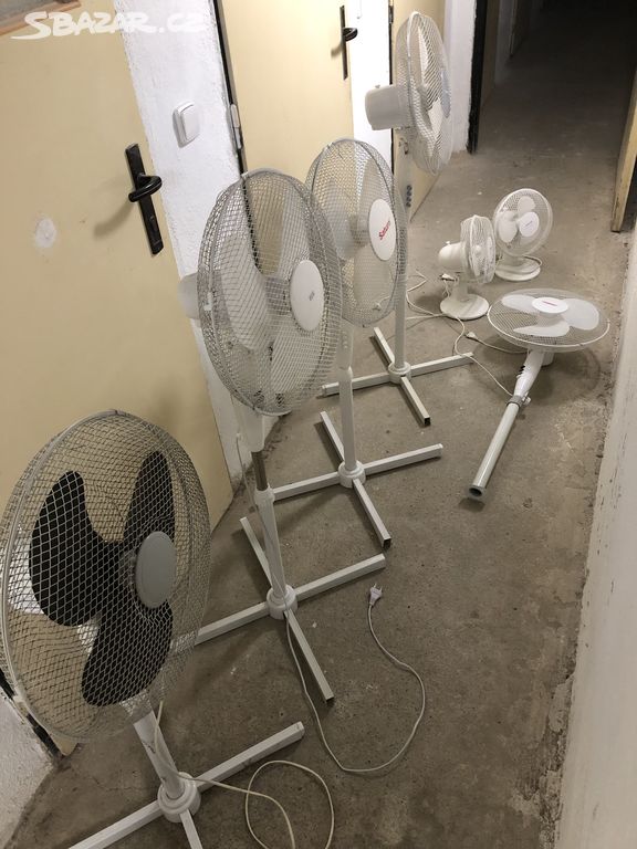 Ventilátory, stojanové větráky 5ks + 2ks