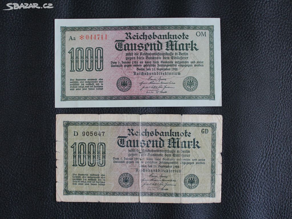 Německo 2 X 1000 Marek 1922