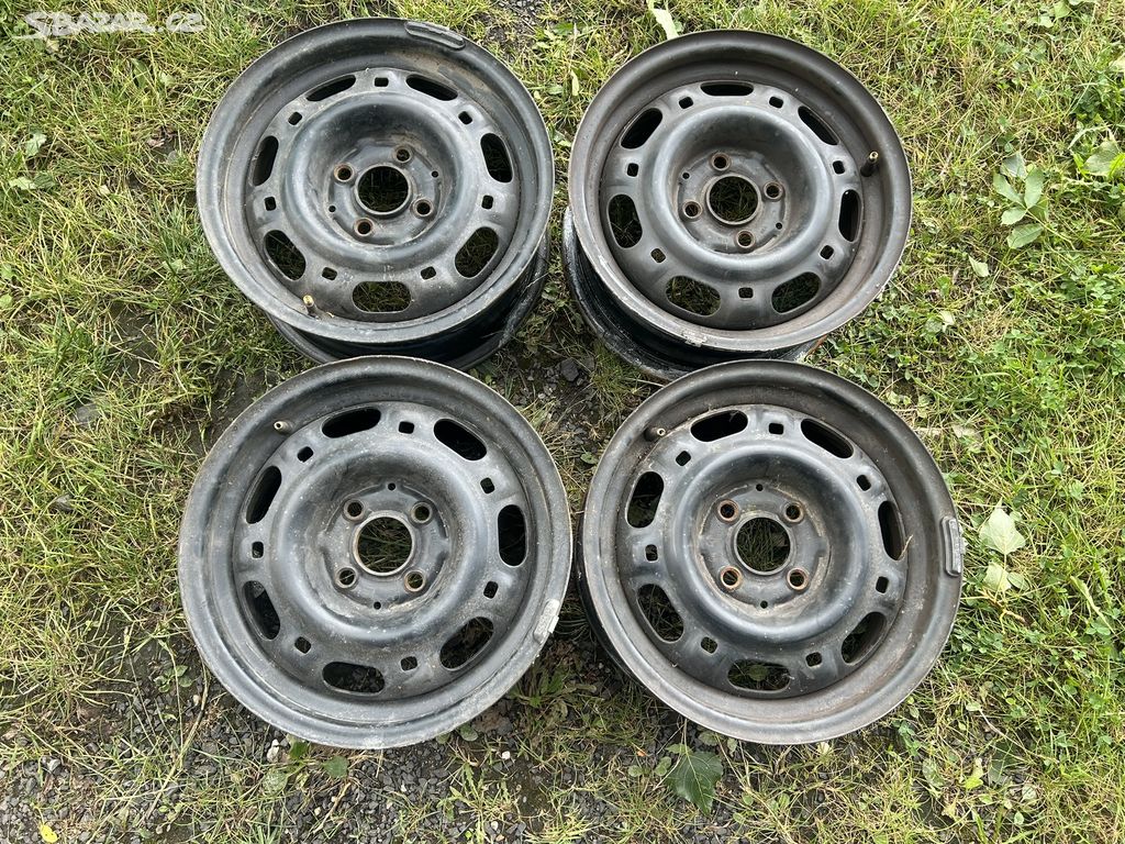 4 ks plechových disků VW, Škoda 14" 4x100 et38