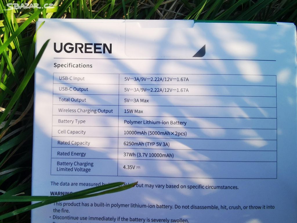 Ugreen POWERBANKA 10000mAh NOVÁ/NEROZBALENÁ