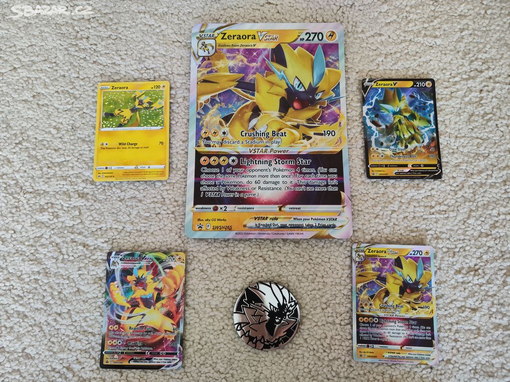 Pokémon set kartiček ZERAORA + mince ZERAORA