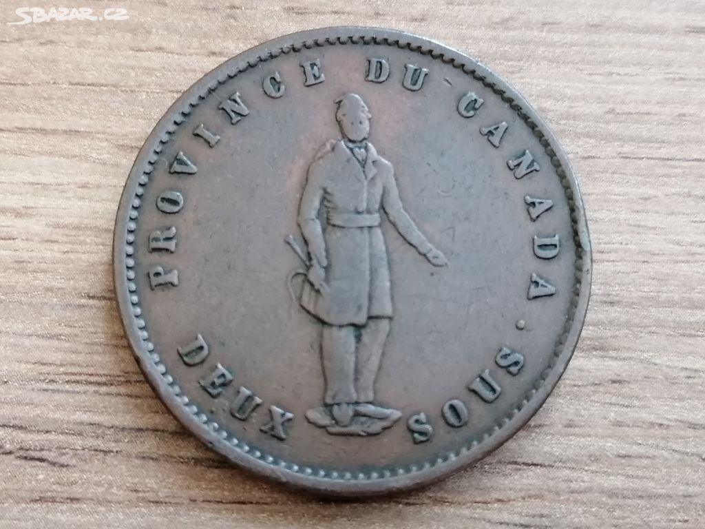 2 Sous 1852 Quebeck Bank Token kolonie Kanada