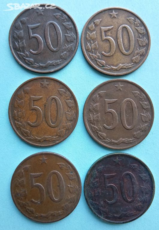 Mince 50 hal 1963-1971 hezká patina