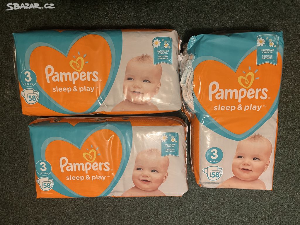 Plenky Pampers Sleep & Play, velikost 3, 174 ks