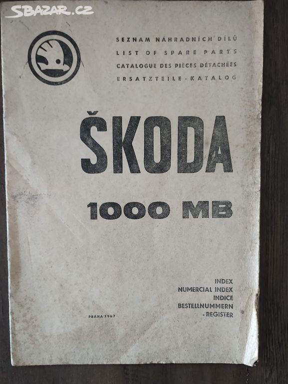 ŠKODA 1000 MB SEZNAM NÁHRADNÍCH DÍLŮ