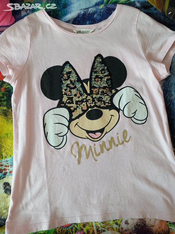 Dívčí tričko překlápěcí obrázek Minnie Mouse