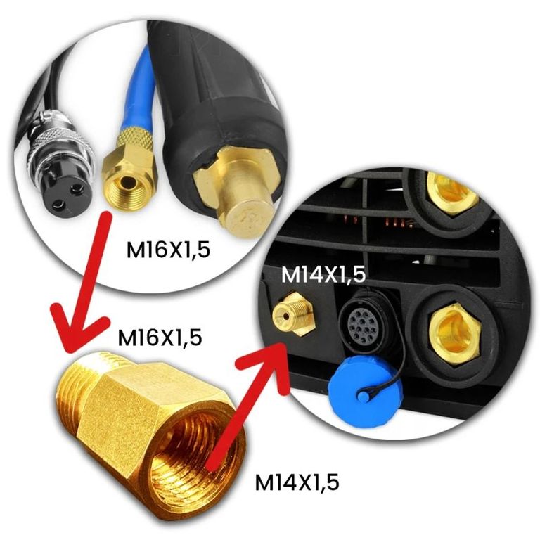 Adaptér redukční GW M14x1.5 -> GZ M16x1.5