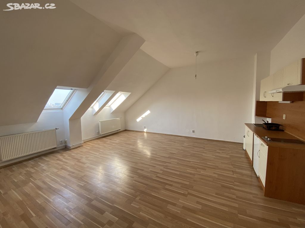 Pronájem bytu 1+kk 46 m2 (podkrovní),Vinohrady