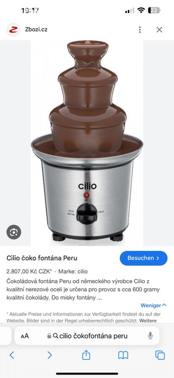 Cilio čokoládová fontána Peru