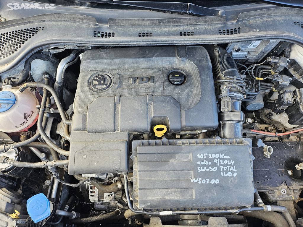 Škoda Rapid Motor 1.4 tdi 66kw kod motor CUSB