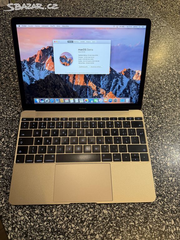 Apple - Macbook, model A1534 500GB r.2017 (zlatý) - Plzeň - Sbazar.cz