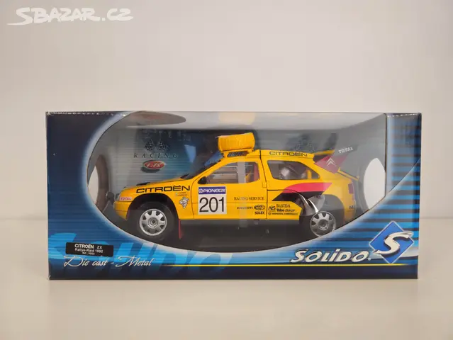 LJ323 SOLIDO ACTUA 8503 1/18 Citroen ZX WRC Rallye Raid 203 jaune