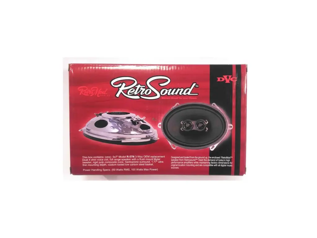 RetroSound R-57N Altoparlante Coassiale A 2 Vie DVC - 5x7 Pollici, 60/100W, Profondità 45mm - Per Auto D'Epoca