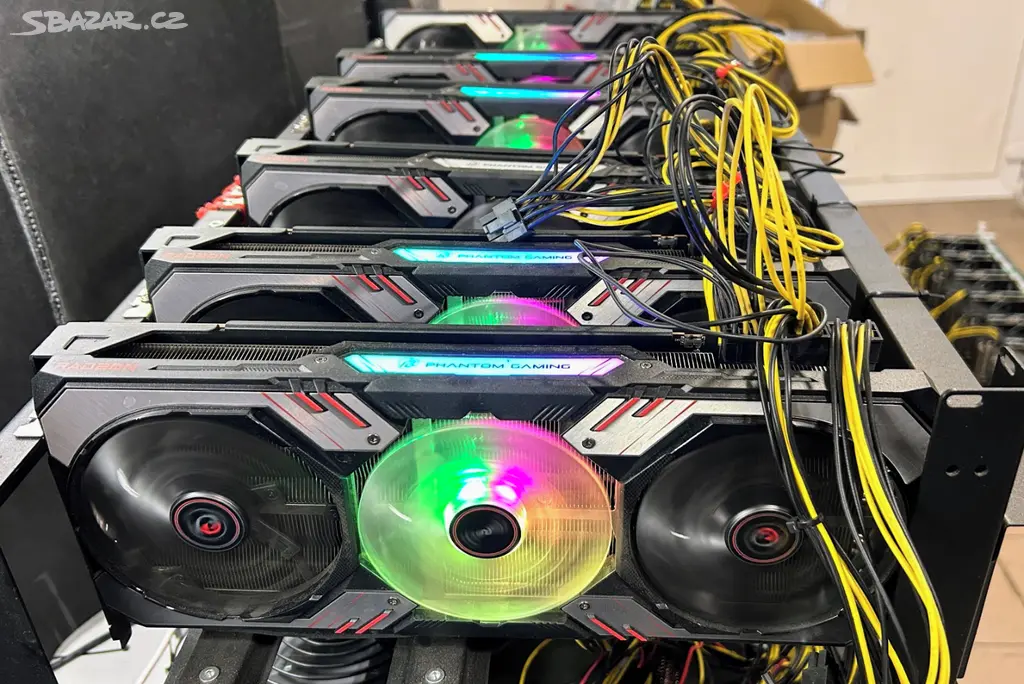 6x Gpu GPU rig miner - 6x AMD RX 6800XT - Jirkov - Bazar - Sbazar.cz