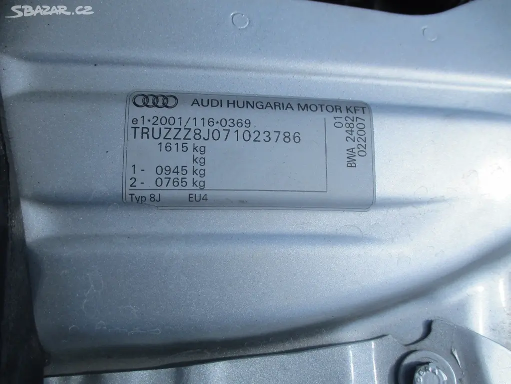 AUDI TT 2,0TFSi 147kw Cabrio SLine 2007 bez koroze - fotka 5