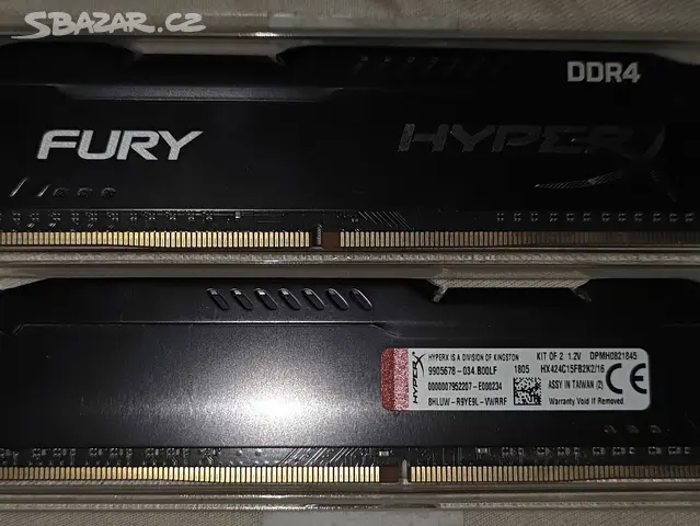 HyperX Fury Black 16 GB (2×8) DDR4-2400 CL15 Lovosice Bazar