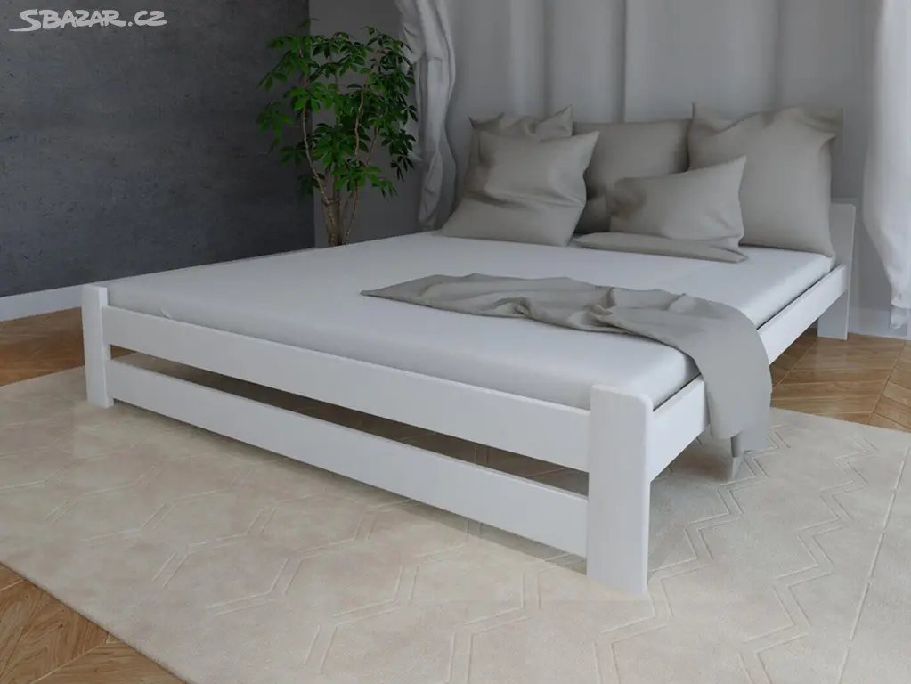 Nová postel MASIV BOROVICE bílá 160x200cm + rošt - Praha - Bazar ...