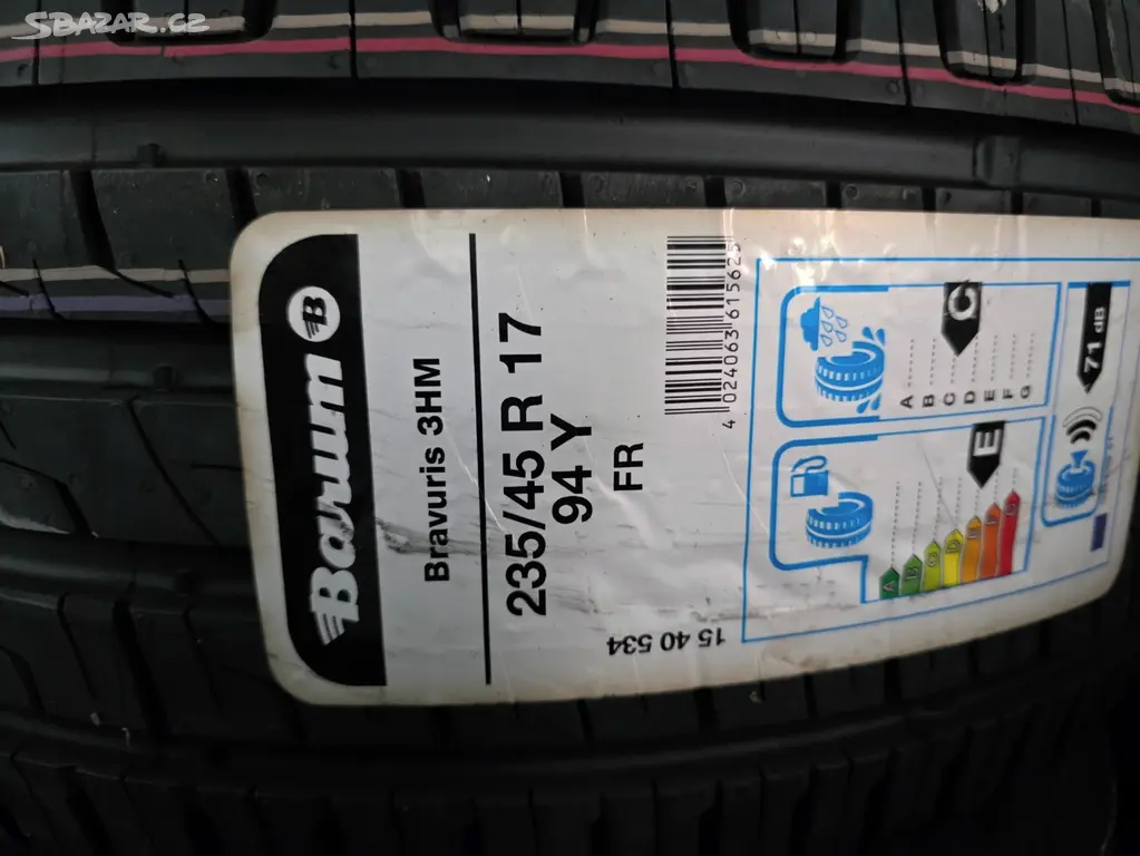 235/45 R17 94 Y Barum Bravuris 3 Letní pneu 1 Ks